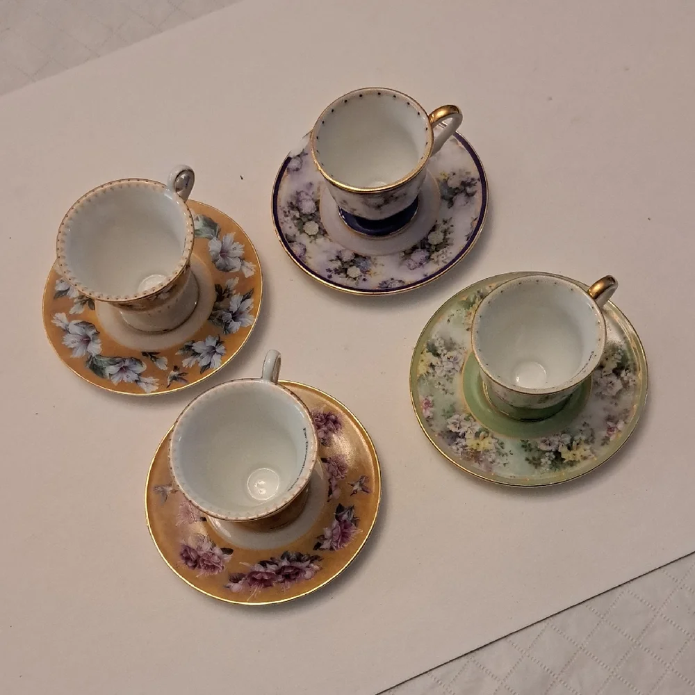 Floral Miniature Teacup and Saucer Set